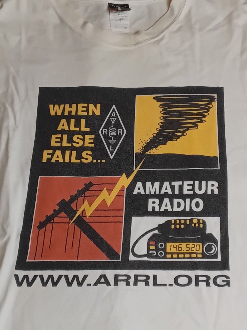 ARRL Amateur Radio T Shirt Men XXL Hanes Beefy When All Else Fails
